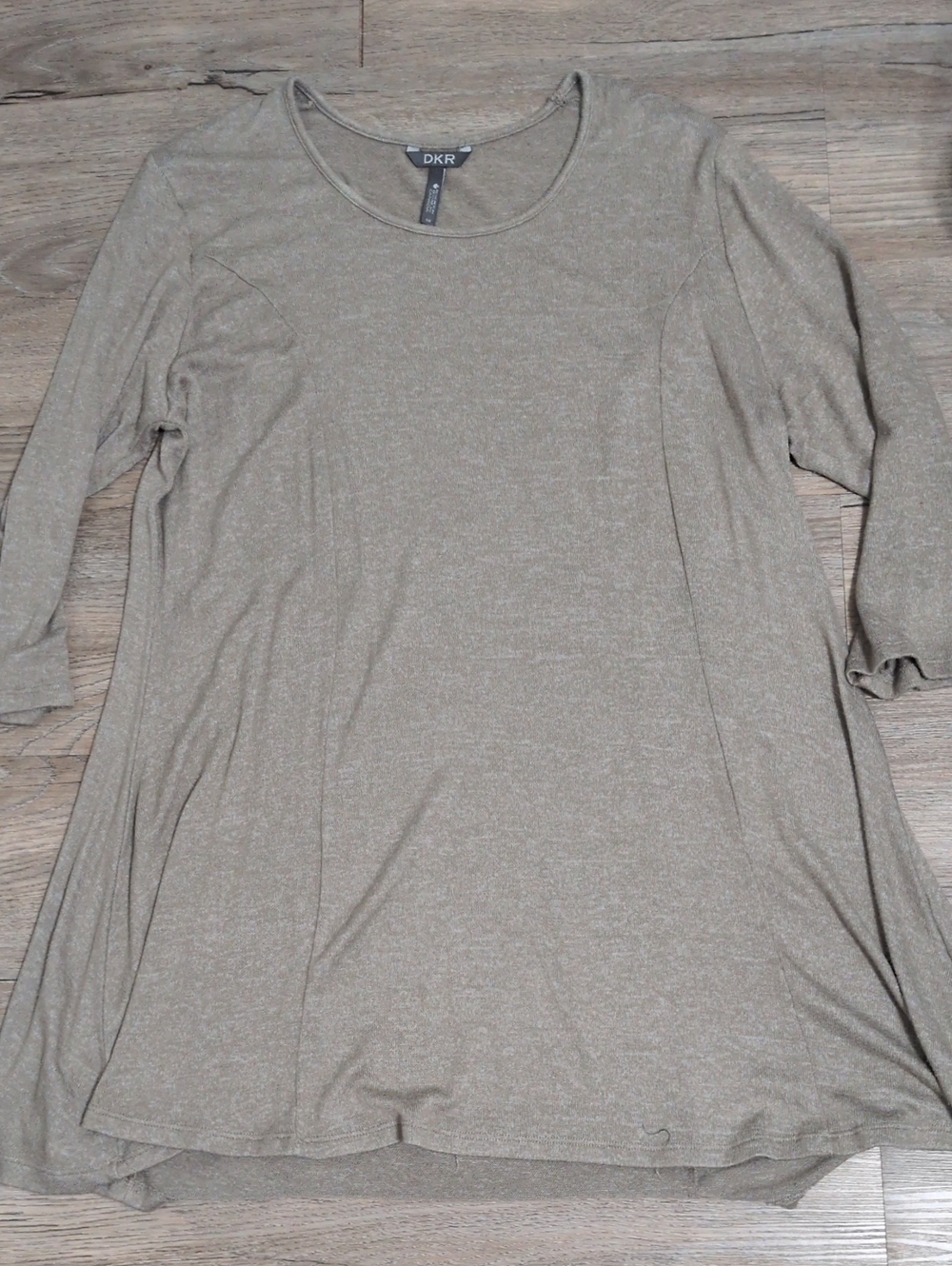 Taupe A-Line Scoop Neck Tunic Dress